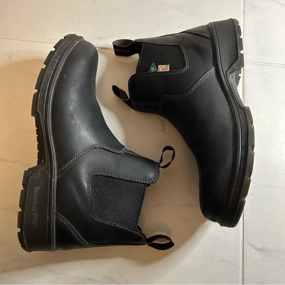 Timberland PRO csa Black Leather Pull-On Boots / steel toed. Like new! - Picture 3 of 12